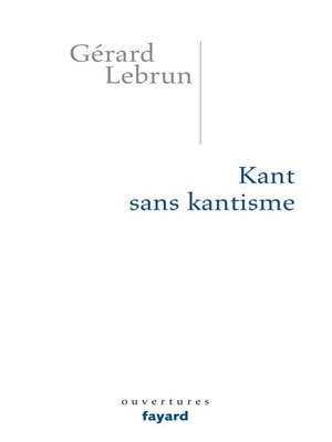 cover image of Kant sans Kantisme